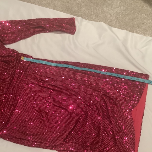 ELIZA J Women's Sequined Long-Sleeve Cocktail Dress, Size 4 - Picture 8 of 14